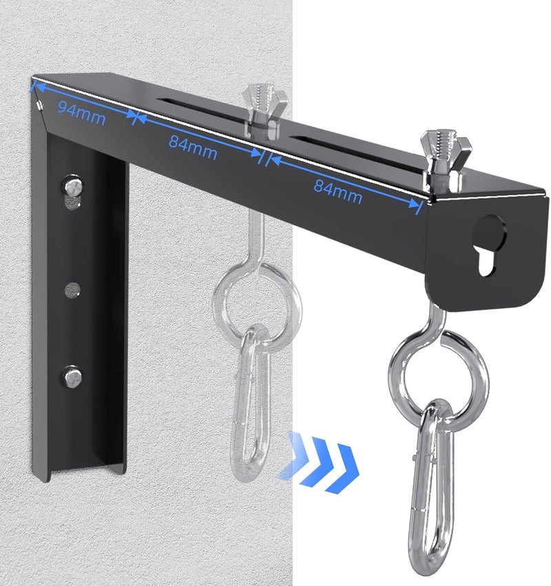 Suptek Universal Projector Screen Wall Mount L-Brackets Wall Hanging Mount 12 inch Adjustable Extension Mounting Hooks for Projection Screen up to 80 lbs, PRL002B, Black (1 Pair) - Image 3